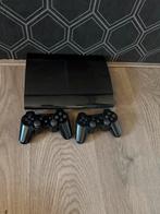 PS3 Slim 120GB + 2 Controllers, Spelcomputers en Games, Spelcomputers | Sony PlayStation 3, Ophalen, Gebruikt, Met 2 controllers