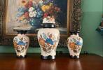 Flora Gouda Plateel Vazen Set Handwerk, Huis en Inrichting, Woonaccessoires | Vazen, Ophalen, Gebruikt, Overige kleuren, Aardewerk of Porselein