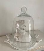 Zwaar Borstbeeld met zware Cloche en onderschotel., Ophalen of Verzenden