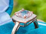 Gouden Ring met Morganiet & Diamanten, Sieraden, Tassen en Uiterlijk, Ophalen, Nieuw, 17 tot 18, Met edelsteen