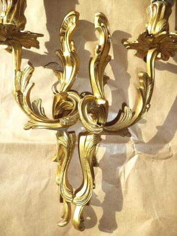 Louis XV antiek paar appliques verguld bronzen wandarmaturen beschikbaar voor biedingen