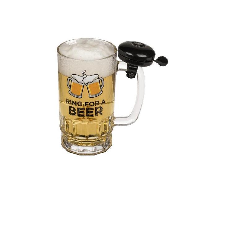 Bierglas met bel, 0.5L, Verzamelen, Glas en Borrelglaasjes, Nieuw, Bierglas, Ophalen of Verzenden
