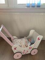 Houten poppenwagen, Kinderen en Baby's, Speelgoed | Houten speelgoed, Ophalen, Gebruikt, Duw- of Trekspeelgoed