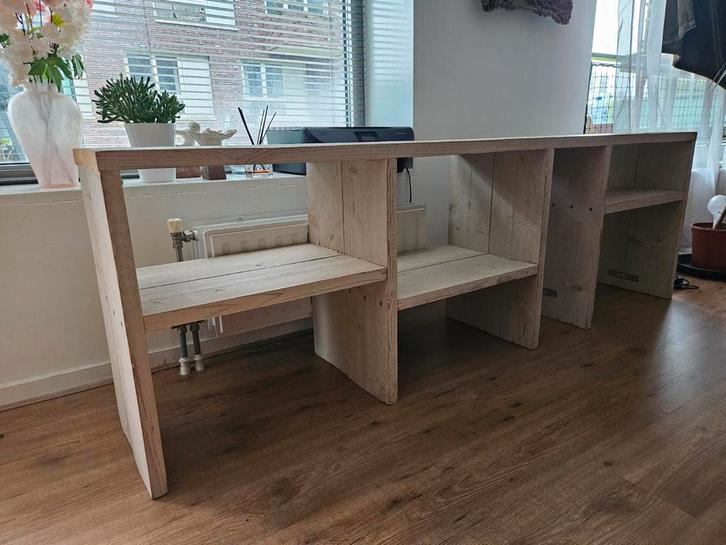 Houten Dressoir/Bank met White Wash, Huis en Inrichting, Bureaus, Ophalen