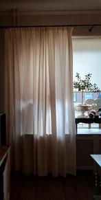 Roomkleur overgordijnen katoen, Gebruikt, 200 cm of meer, Landelijk, klassiek, brocante, Ophalen of Verzenden