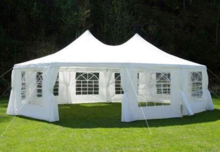Exclusieve Pagode-Tent Event-Tent 8,9x6,5m Stalen Frame Wit, Tuin en Terras, Partytenten, Nieuw, Paviljoen, 8 meter of meer, Ophalen of Verzenden