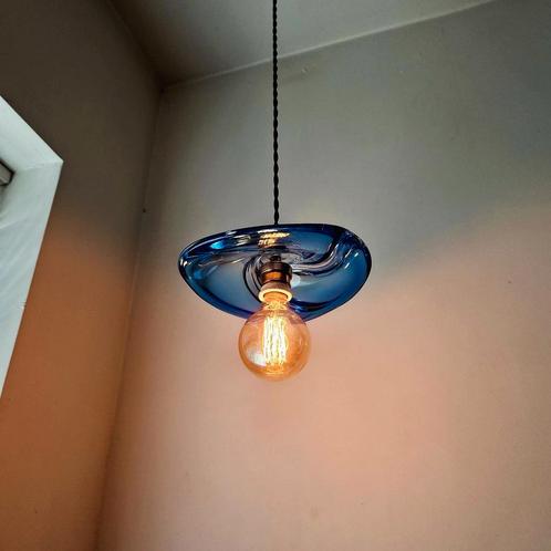 vintage Val Saint Lambert glazen hanglamp., Antiek en Kunst, Antiek | Lampen, Ophalen of Verzenden