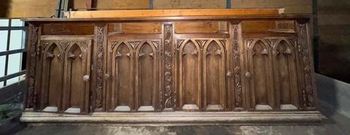 Authentieke kast gemaakt van kerkbanken., Antiek en Kunst, Antiek | Meubels | Kasten, Ophalen