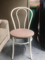 Metalen bistro stoel met stoffe zitting, Ophalen, Gebruikt, Zwart, Eén