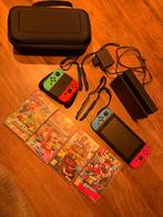 Complete Nintendo Switch set + 4 games – Topstaat!, Ophalen, Zo goed als nieuw, Met 2 controllers, Switch Original