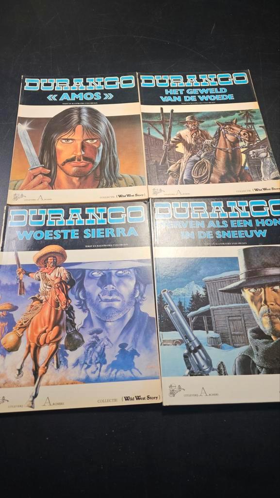 Durango 4x - Amos, Woede, Sierra, Sterven in Sneeuw, Boeken, Stripboeken, Gelezen, Meerdere stripboeken, Ophalen of Verzenden