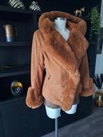 Winterjas met (nep) bont XXL 40 42 44 met capuchon, Ophalen of Verzenden, Zo goed als nieuw, Maat 46/48 (XL) of groter, Bruin