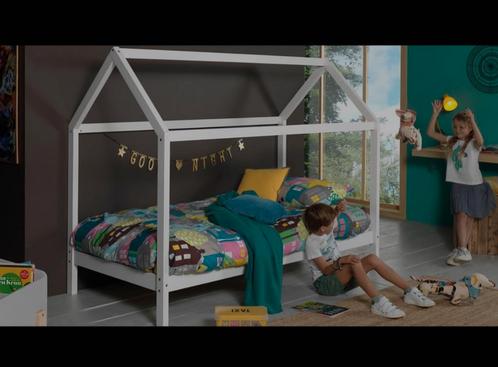 Bed Dallas met dak 90x200cm wit, Kinderen en Baby's, Kinderkamer | Stapelbedden en Hoogslapers, Gebruikt, Hoogslaper, Ophalen