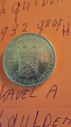 2 1/2 GULDEN 1932 GROF HAAR WILHELMINA KAVEL A, Verzenden, Zilver, Koningin Wilhelmina, Losse munt