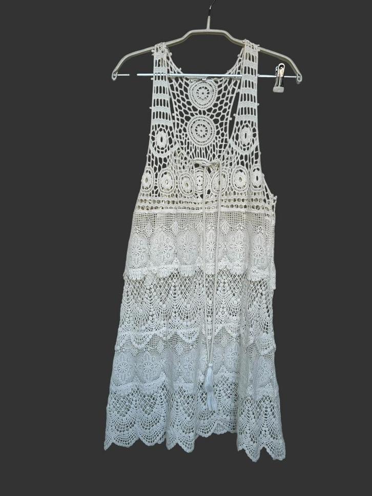 Pelagiza Jurk Maat M Wit Gehaakt Boho Crochet Dress, Kleding | Dames, Jurken, Zo goed als nieuw, Maat 38/40 (M), Wit, Boven de knie