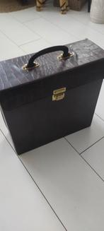 Vintage platenkoffer bruin, Ophalen of Verzenden, Gebruikt