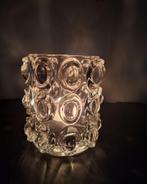 Windlicht, waxinelichthouder glas met bobbel design, Huis en Inrichting, Woonaccessoires | Kandelaars en Kaarsen, Overige materialen