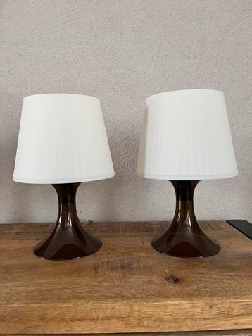 Twee vintage IKEA Lampan lampen met transparante voet beschikbaar voor biedingen