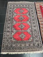 Stijlvol handgeknoopt Buchara-tapijt 165x95 cm rood & grijs, Ophalen of Verzenden