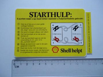 sticker oud SHELL HELPT Starthulp auto oldtimer retro car beschikbaar voor biedingen