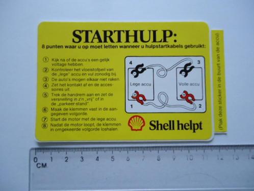 sticker oud SHELL HELPT Starthulp auto oldtimer retro car, Verzamelen, Stickers, Zo goed als nieuw, Bedrijf of Vereniging, Ophalen of Verzenden