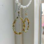 Mooie nieuwe zilveren Andradiet oorhangers,groene Granaat, Nieuw, Ophalen of Verzenden, Met edelsteen, Groen