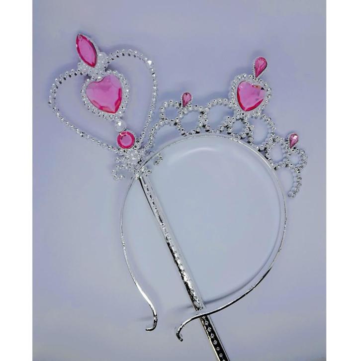 Nieuw ! Prinsessen Roze Accessoires ,Tiara Diadeem en Staf, Kinderen en Baby's, Carnavalskleding en Verkleedspullen, Nieuw, Meisje
