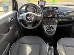 Fiat 500 C 1.2 Lounge cabrio navigatie airco top auto, Gebruikt, 4 cilinders, Cabriolet, Zwart