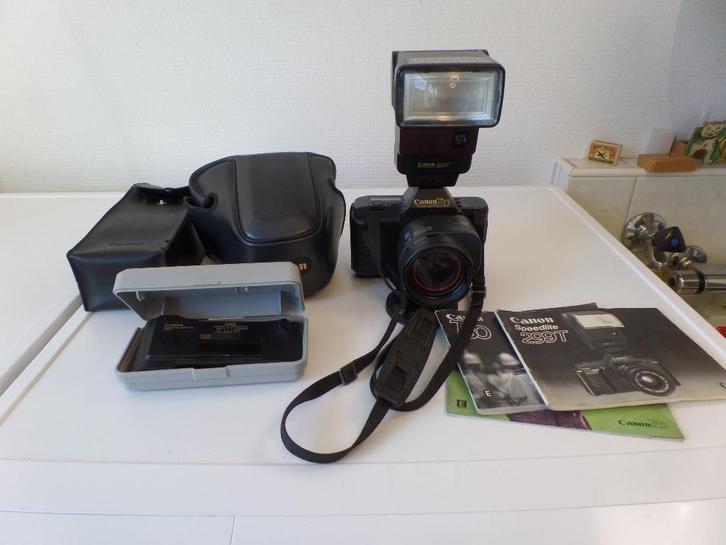 Fotocamera, CANON T80 + CANON Speedlite 299T-(#8530), Audio, Tv en Foto, Fotocamera's Analoog, Gebruikt, Spiegelreflex, Canon