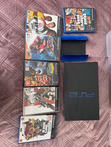 PlayStation 2 Console (Fat) + 7 Spellen – Zonder Kabels beschikbaar voor biedingen