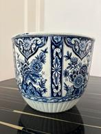 Delfts Blauwe bloempot Petrus Regout Maastricht 14x17 cm, Rond, Ophalen of Verzenden, Zo goed als nieuw, Minder dan 25 cm