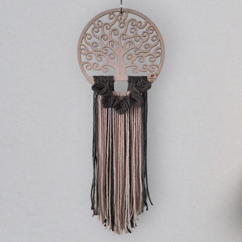 Macramé aan houten levensboom, nieuw, Huis en Inrichting, Woonaccessoires | Wanddecoraties, Nieuw, Ophalen of Verzenden