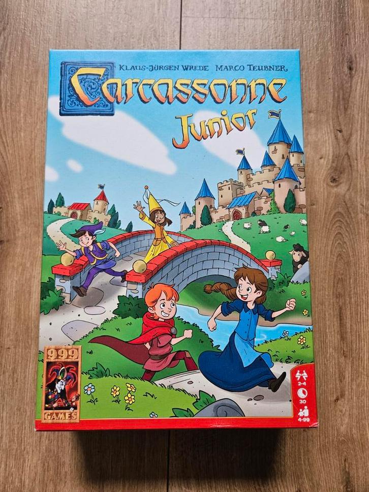 Carcassonne Junior - Leuk familiespel!, Hobby en Vrije tijd, Gezelschapsspellen | Bordspellen, Zo goed als nieuw, Drie of vier spelers