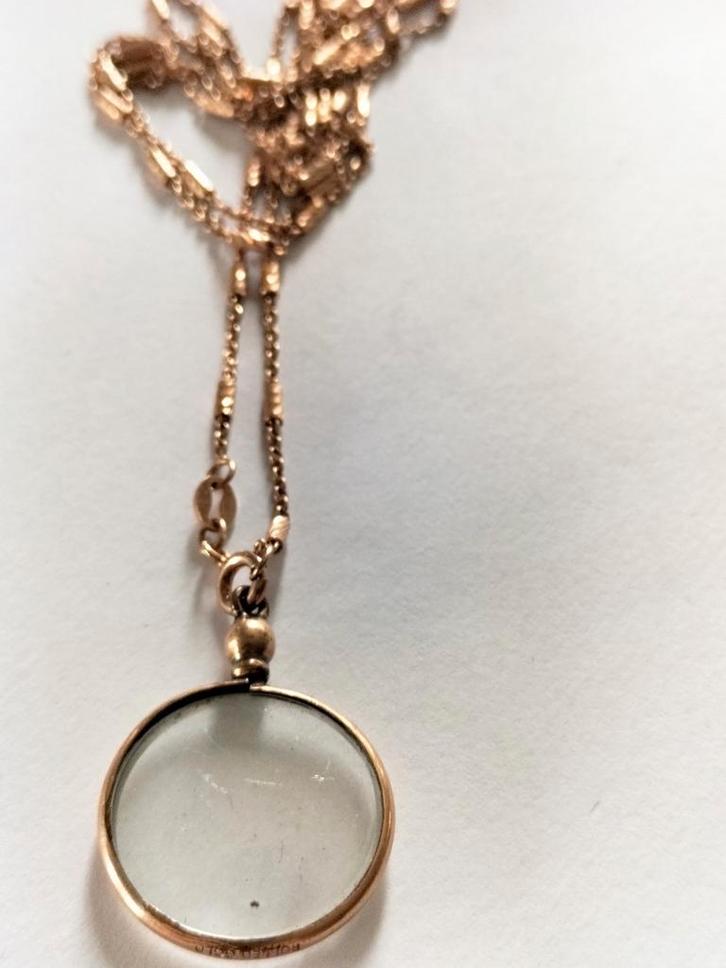 Antieke rollend gold medalion, Sieraden, Tassen en Uiterlijk, Antieke sieraden, Ketting, Zilver, Verzenden