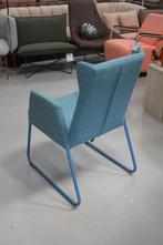 Hippe blauwe eetkamerstoel Largo Jess stof vilt metaal, Huis en Inrichting, Stoelen, Ophalen, Blauw, Zo goed als nieuw, Metaal