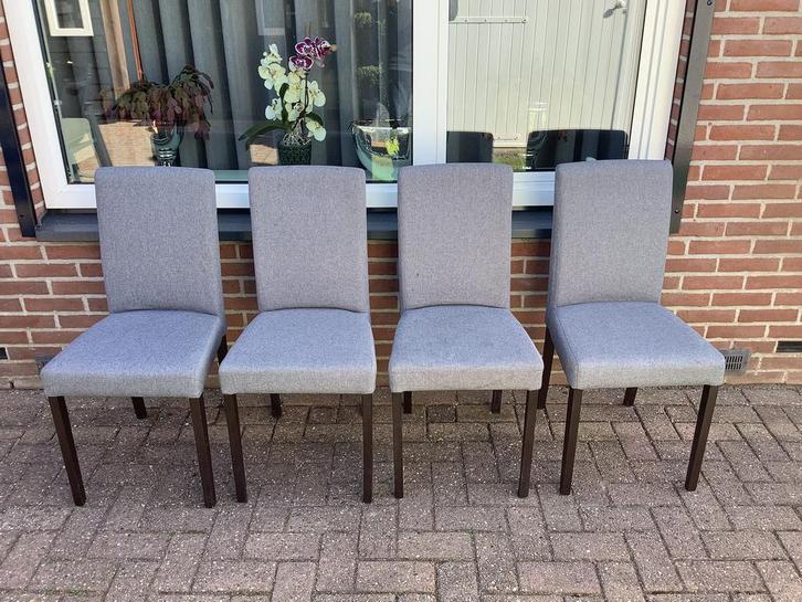 Keukenstoelen Kamerstoelen, Huis en Inrichting, Stoelen, Zo goed als nieuw, Vier, Hout, Stof, Grijs, Ophalen