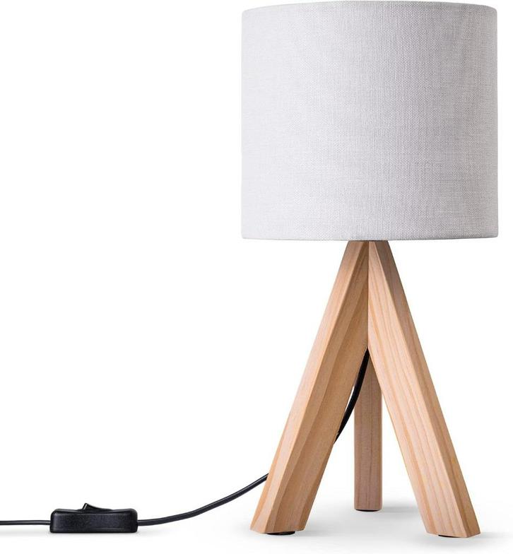 Nachtkast / tafellamp Paco Home E14 Met Schakelaar, Huis en Inrichting, Lampen | Tafellampen, Nieuw, Minder dan 50 cm, Hout, Ophalen of Verzenden