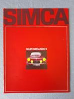 Brochure COUPE SIMCA 1200 S -  1968 NL, Ophalen of Verzenden, Overige merken