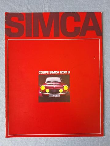 Brochure COUPE SIMCA 1200 S -  1968 NL beschikbaar voor biedingen