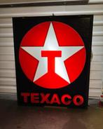 Groot Texaco Lichtbak Reclamebord - Vintage Emaille Signaal, Verzamelen, Ophalen, Gebruikt, ., Lichtbak of (neon) lamp