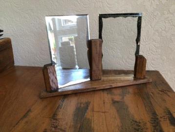 Mooi retro dubbel houten fotolijstje beschikbaar voor biedingen