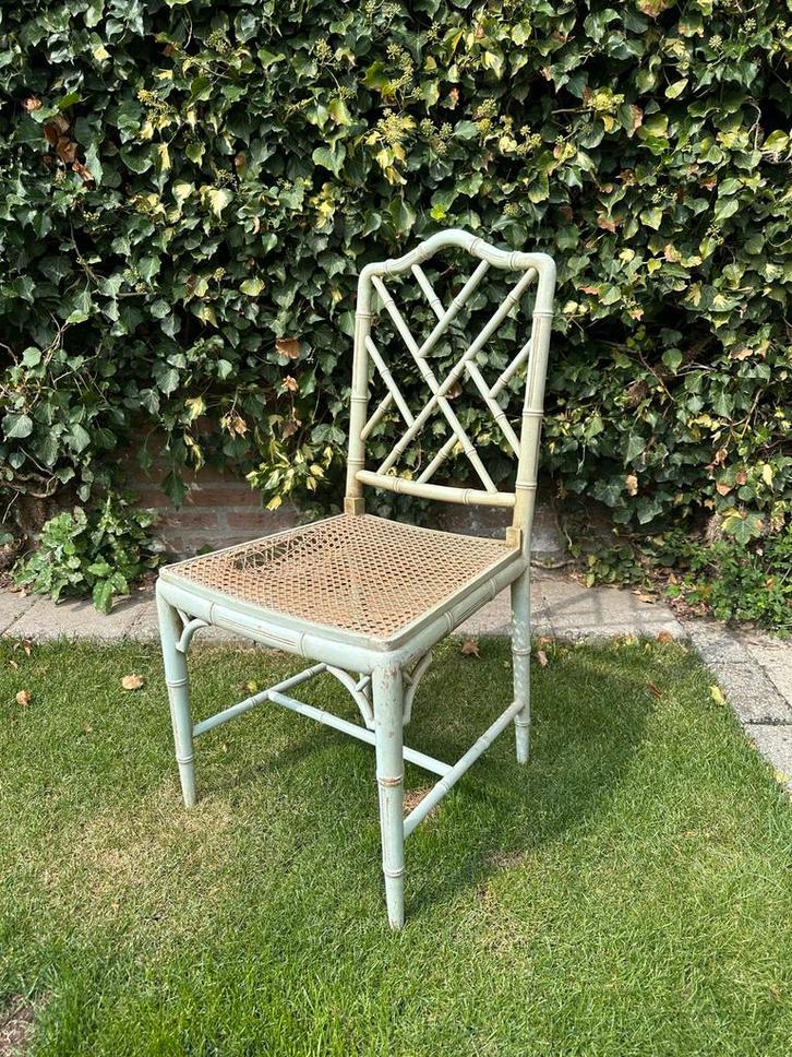 Vintage Chippendale stoel Jonathan Adler faux bamboo, Huis en Inrichting, Stoelen, Gebruikt, Eén, Hout, Overige kleuren, Ophalen
