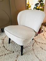 Woood bouclé witte fauteuil Sara, Ophalen, Gebruikt, Minder dan 75 cm, Stof