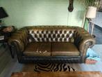 Olijfgroene Chesterfield bank - opknapper, Huis en Inrichting, Banken | Bankstellen, Ophalen, Gebruikt, 150 tot 200 cm, Chesterfield