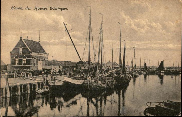Haven Den Haukes Wieringen met vissersboten SCHAARS, Verzamelen, Ansichtkaarten | Nederland, Gelopen, Noord-Holland, Voor 1920