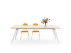 Design tafel 200 cm Fold 2300,- by Vellekoop Puik hout/staal, Ophalen, Nieuw, 50 tot 100 cm, 150 tot 200 cm