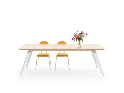 Design tafel 200 cm Fold 2300,- by Vellekoop Puik hout/staal, Huis en Inrichting, Tafelonderdelen, Nieuw, 150 tot 200 cm, 50 tot 100 cm