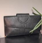 Zwarte handtas krokodil kunstleder flap rits, Verzenden, Nieuw, Zwart, Handtas