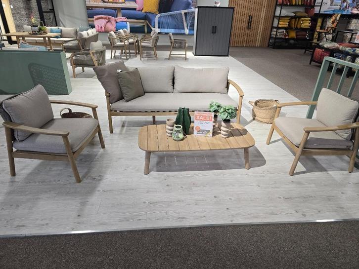 Yucatan acciciahouten loungeset te koop showmodel, Tuin en Terras, Tuinsets en Loungesets, Zo goed als nieuw, Loungeset, Hout