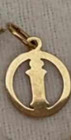 Echt gouden 585 letter i hanger, Verzenden, Zo goed als nieuw, Goud